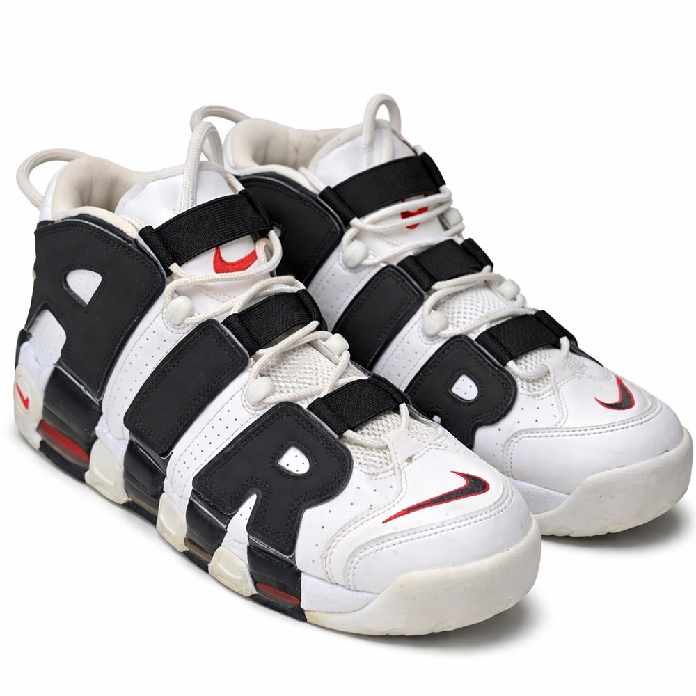 Nike Air More Uptempo White Black Red‎ Size 13 Mens Basketball Shoes